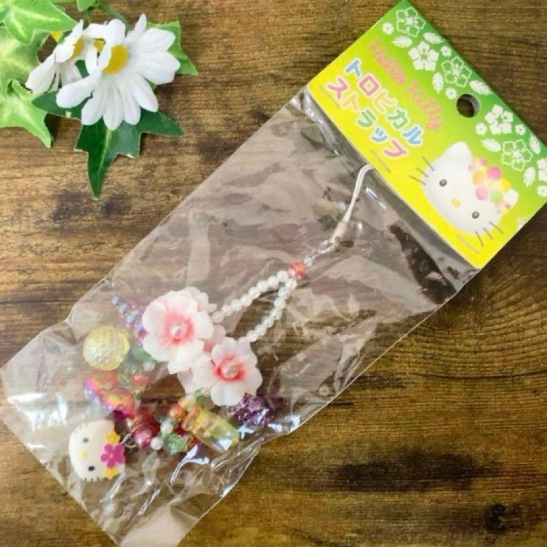 【希少激レア】ハローキティ トロピカルストラップ　2001 花　★入手困難★