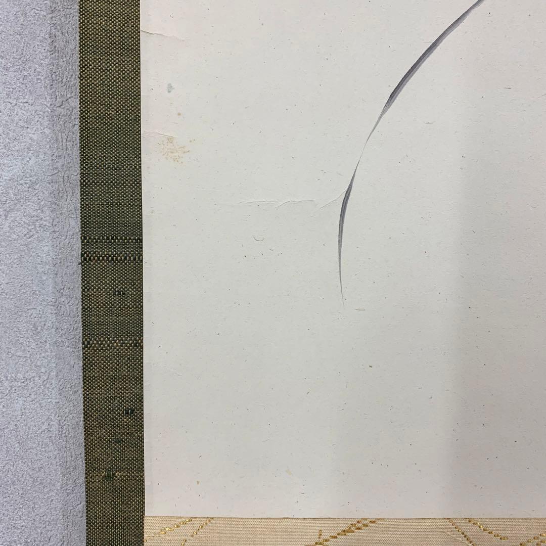 掛軸】五島青滝「春蘭之図」共箱 二重箱 茶掛 画賛 花 茶道具