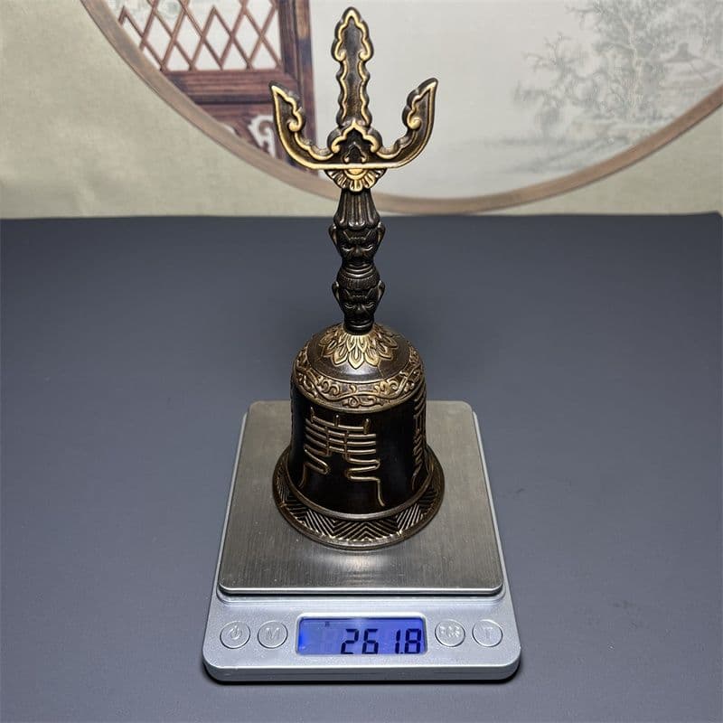 銅器 仏教法器 天蓬帝鐘 天蓬鈴 三清鈴 三叉金剛鈴 手振り鈴 銅鈴工芸品 置物