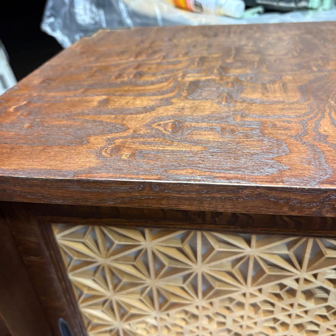 H92cm×W84cm◇組子細工 飾り棚 ◇収納棚 茶箪笥 和箪笥 欅