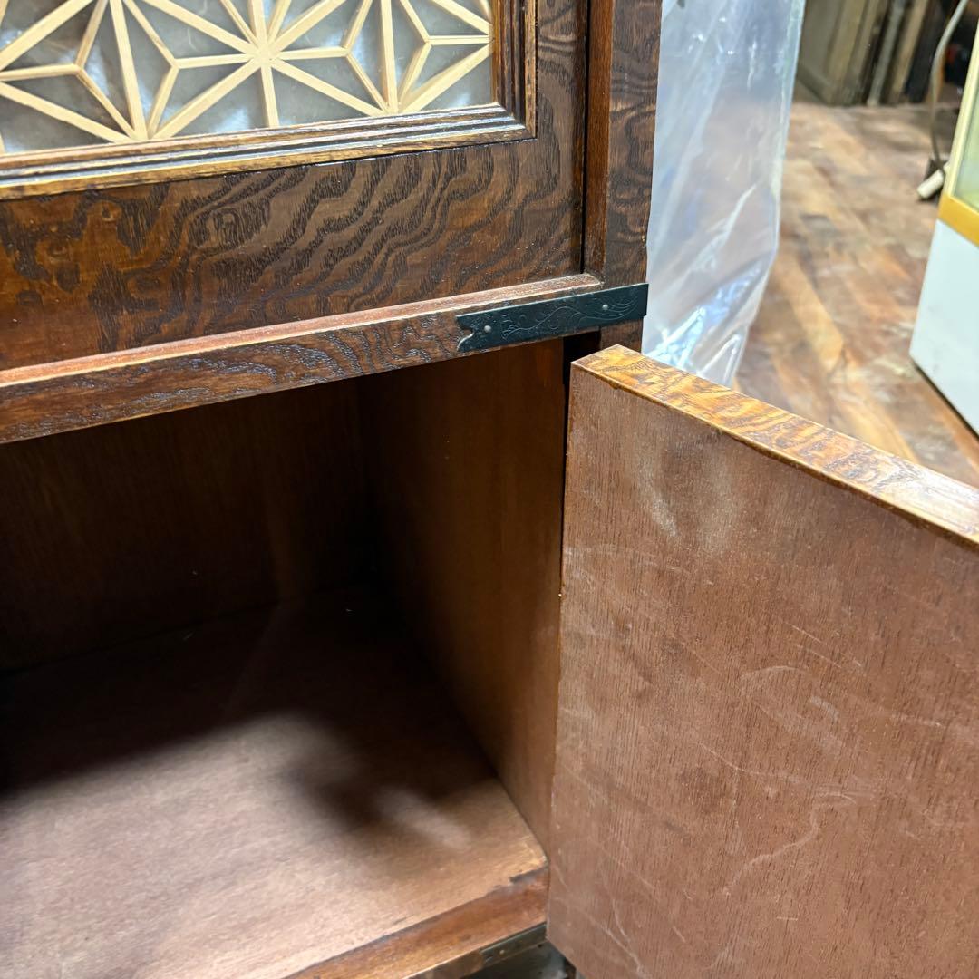 H92cm×W84cm◇組子細工 飾り棚 ◇収納棚 茶箪笥 和箪笥 欅