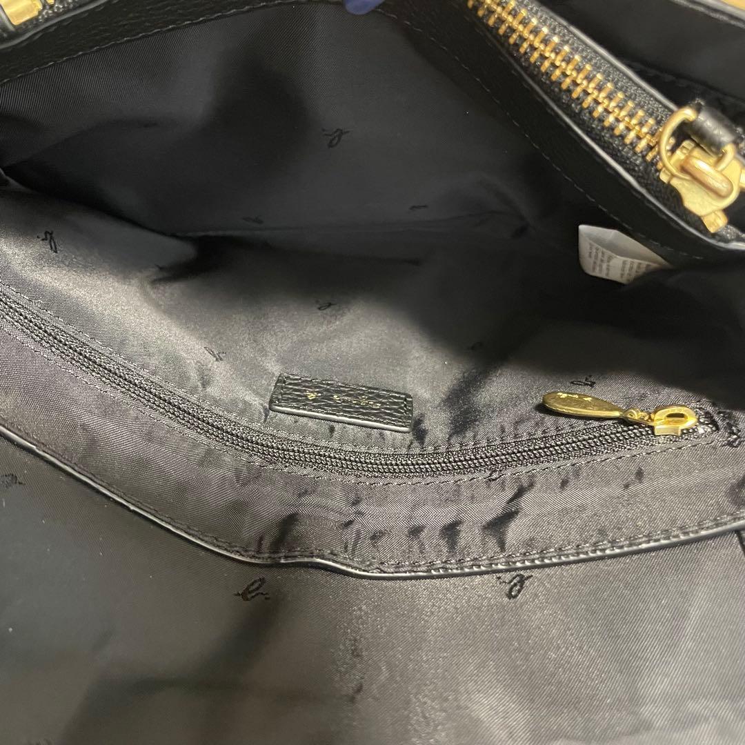 美品　アニエスベー　ショルダーバッグ　レザー　ブラック　ゴールド金具