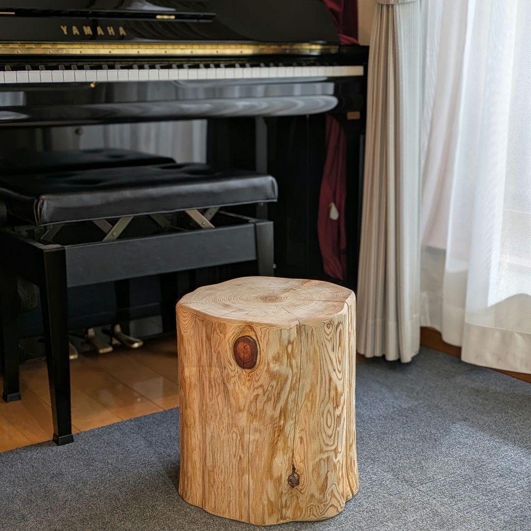 天然ヒバ　切り株　丸太　椅子　スツール　テーブル　高さ約35.5㎝