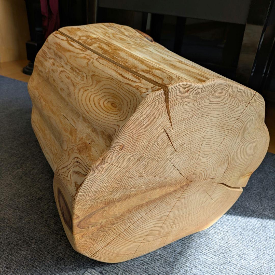 天然ヒバ　切り株　丸太　椅子　スツール　テーブル　高さ約35.5㎝
