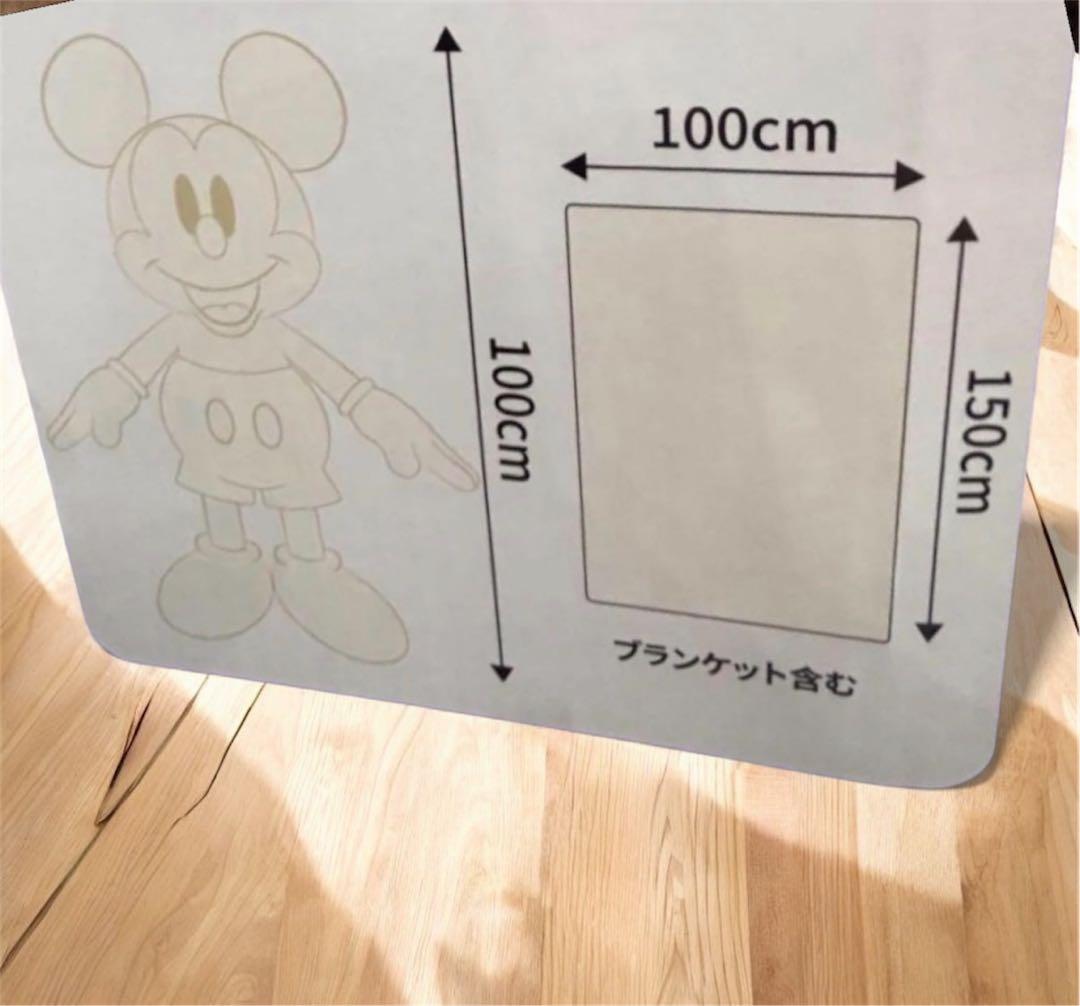 ミッキーマウス 100cmぬいぐるみ 白黒セットブランケット付