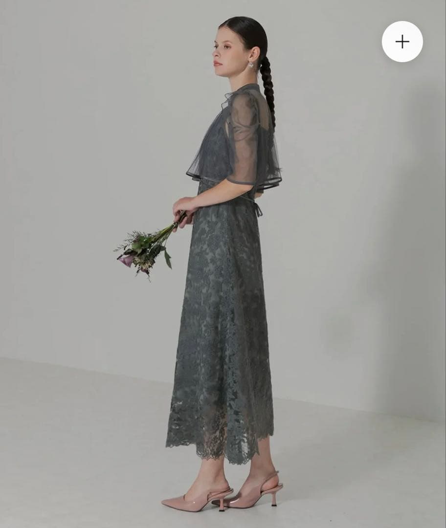 【LEJA】フロントオープンバックプリーツウエストリボンボレロワンピース