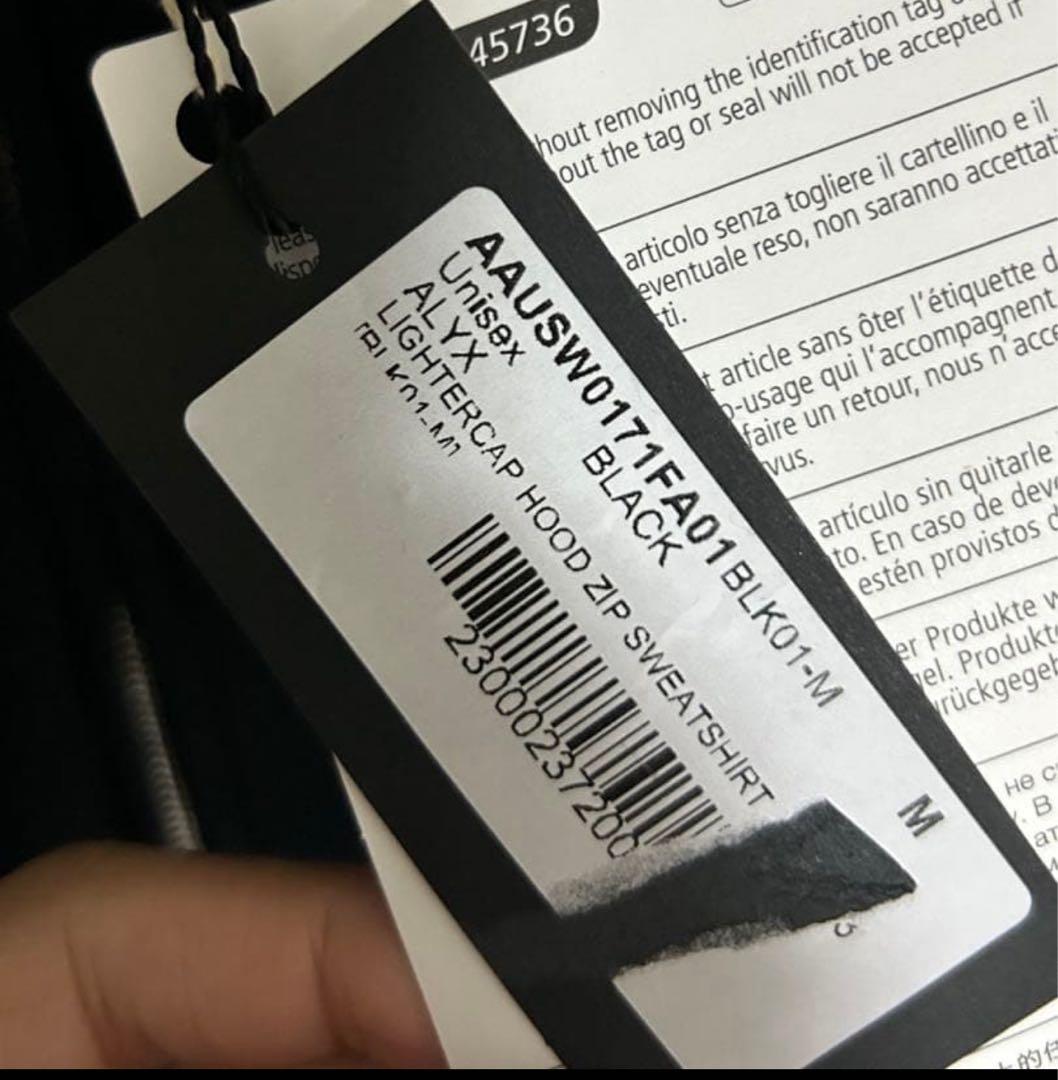 トップス ALYX LIGHTERCAP HOOD ZIP SWEATSHIRT M