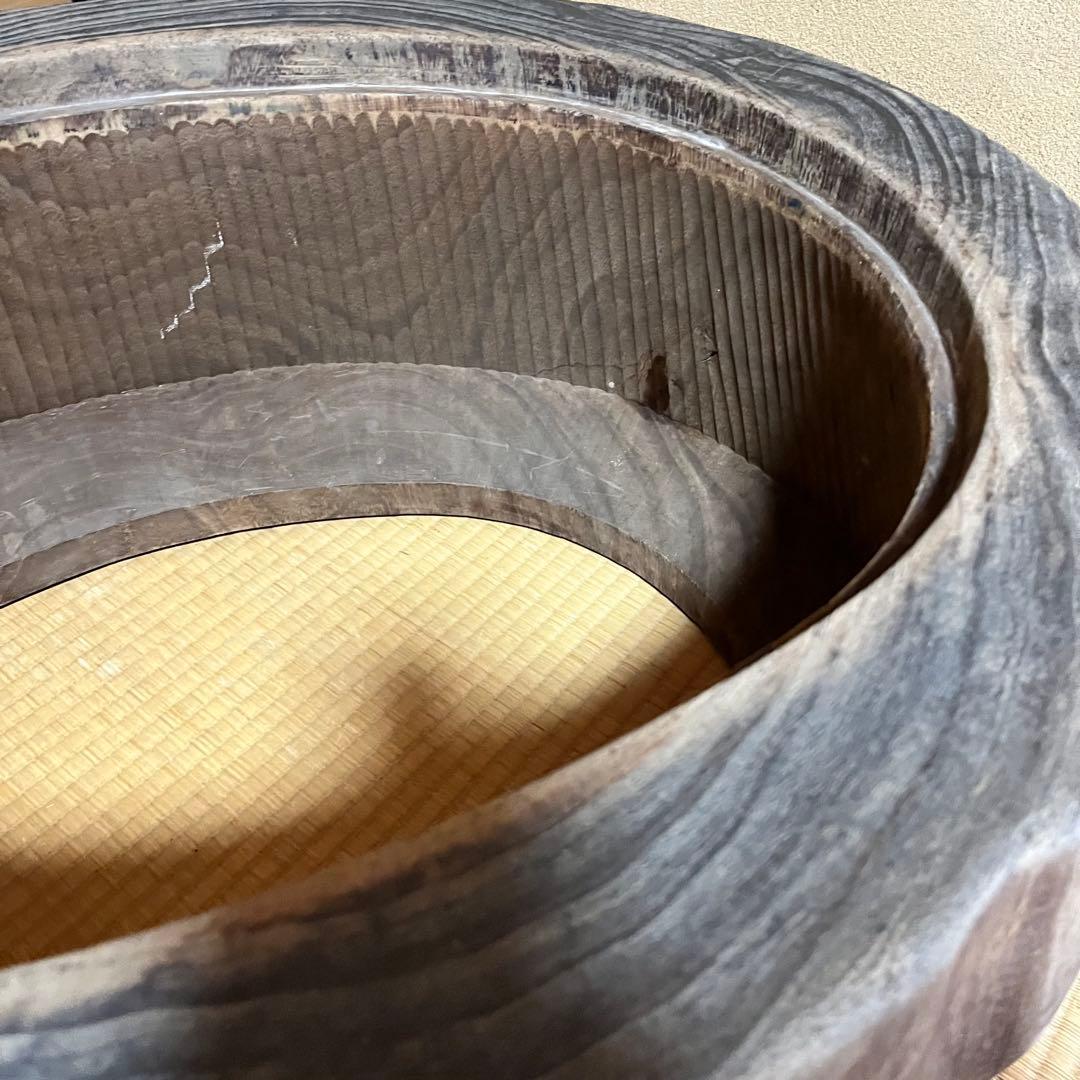 ヴィンテージ 希少 丸太くり抜き 大火鉢 古道具