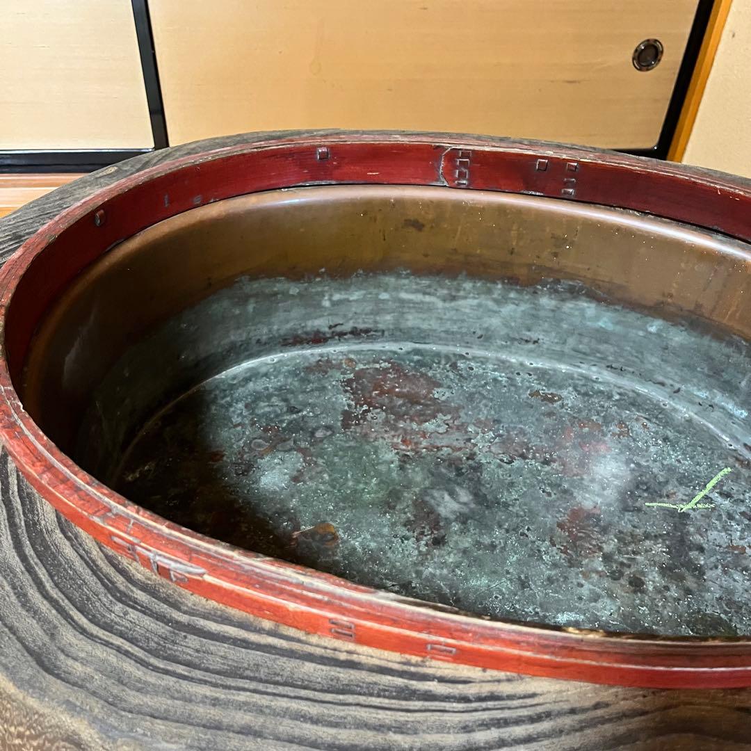 ヴィンテージ 希少 丸太くり抜き 大火鉢 古道具