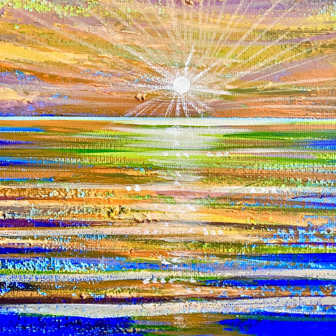 sunset＊4号キャンバス　絵画　原画　風景画　海　ハワイ　沖縄　夕日