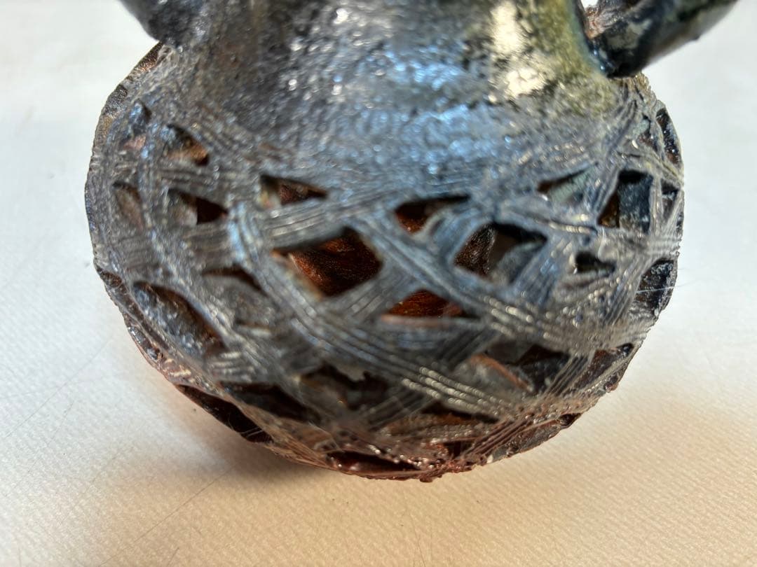 透かし彫り模様　壺型 一輪挿し　3点セット