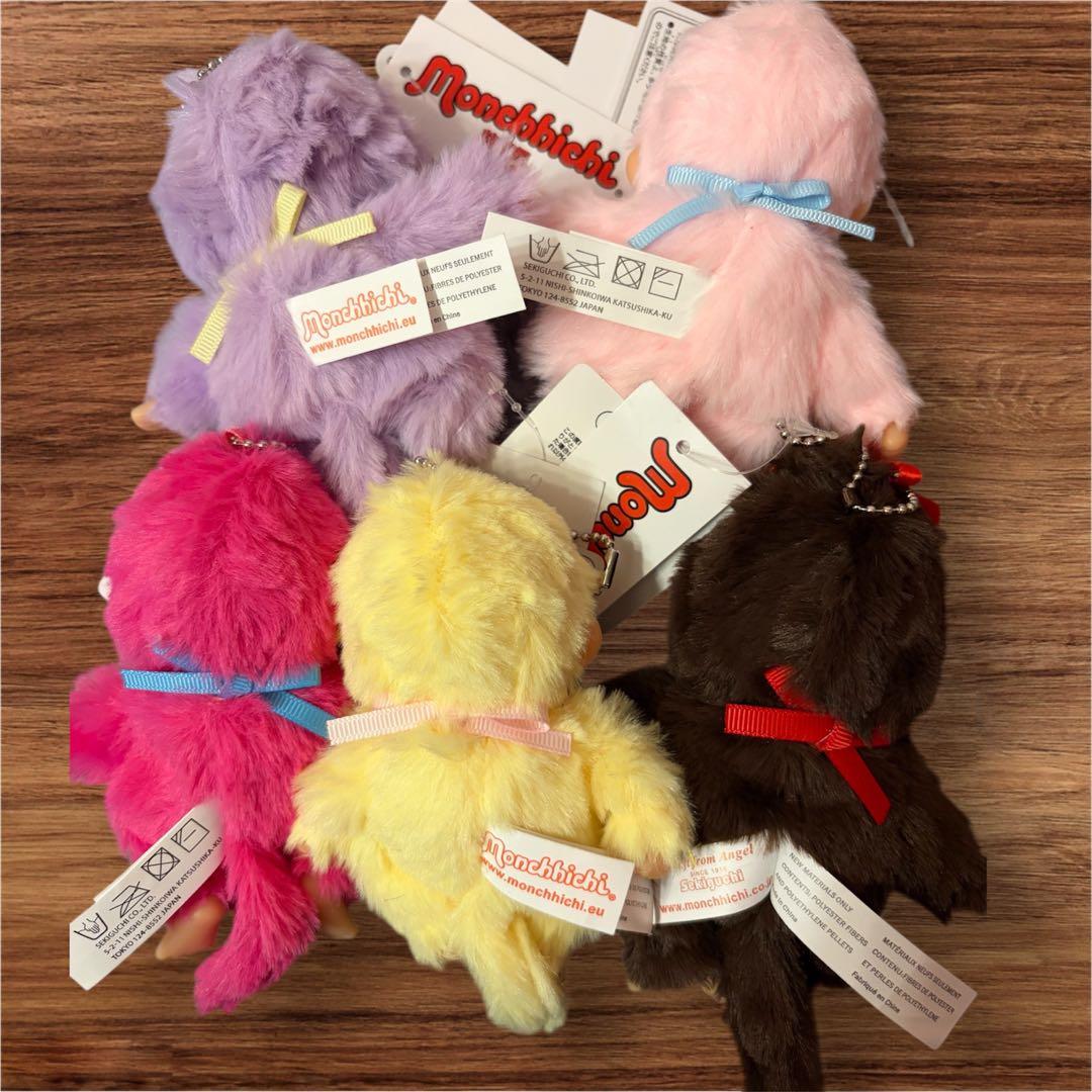【セキグチ】大人気！モンチッチ COLORS ぬいぐるみ キーチェーン5色レア