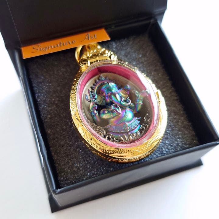 プラクルアン神聖ガネーシャ様虹バージョン微小金枠限定ボックス付幸運金運