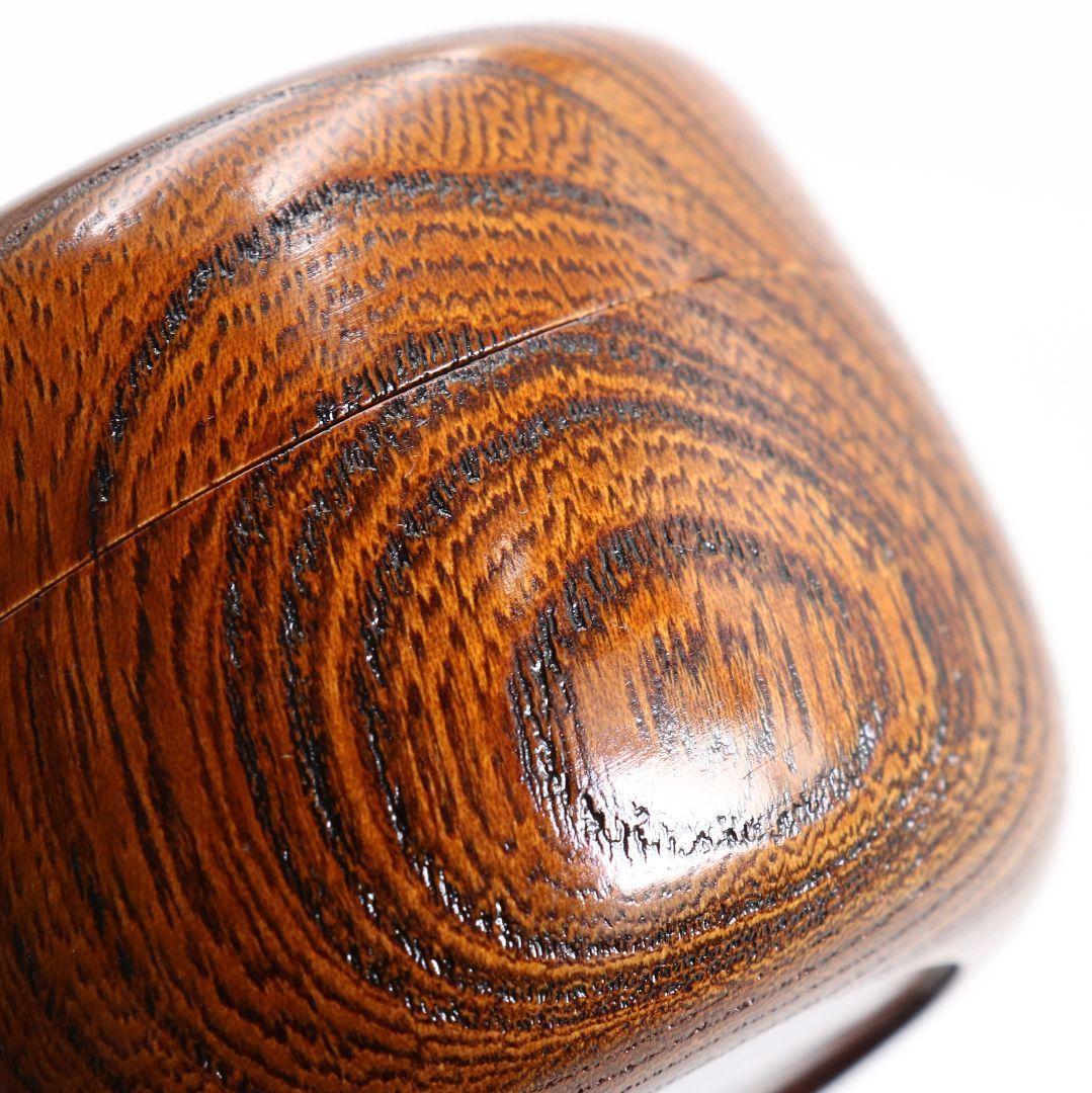 中出松峰作 欅拭漆 蔦蒔絵 平棗 茶道具 共箱 V868 N6