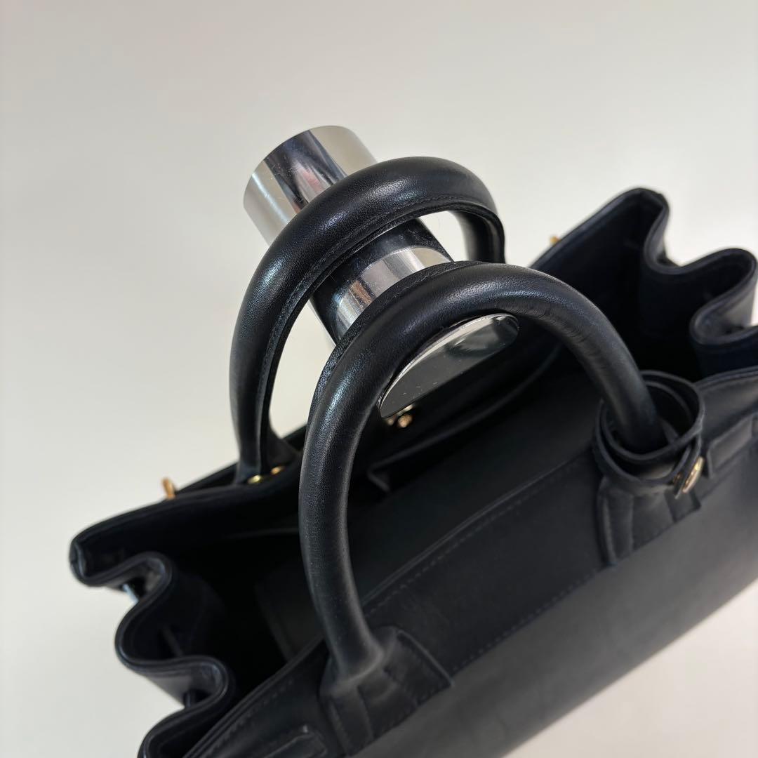 Aki 様M.U.L. レザー ハンドバッグ 2WAY ゴールド金具 日本製 黒