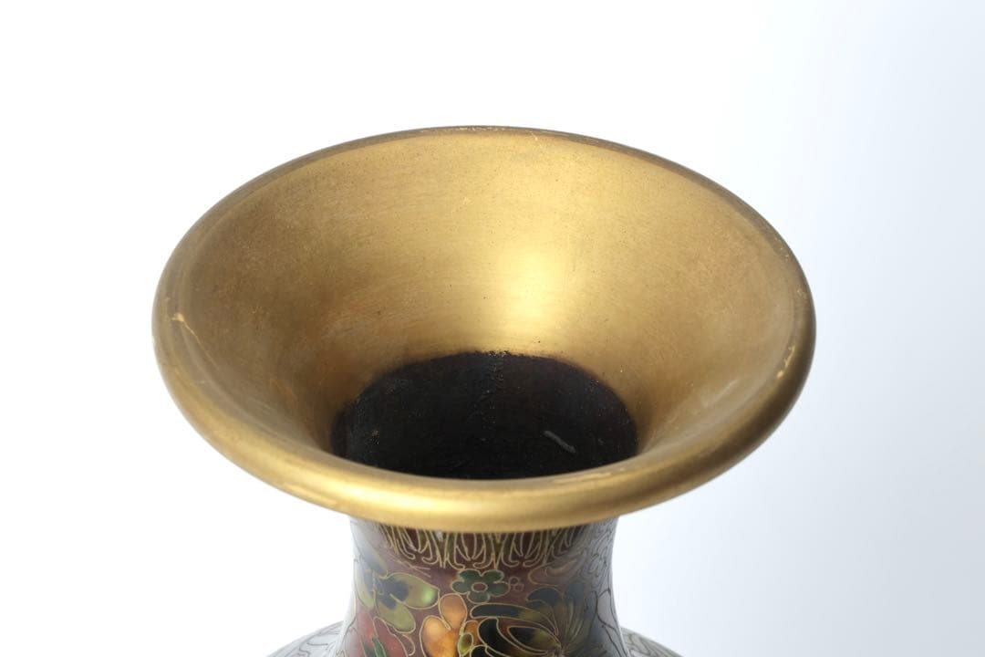 中国美術 七宝焼 花瓶 壺 飾壷 花紋 花入 花器 古美術品 骨董品