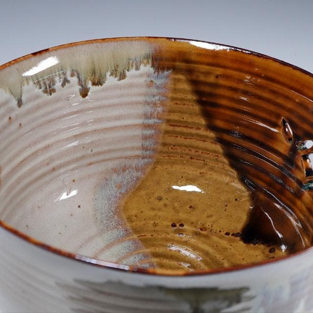 亀井味楽 高取七宝透し菓子鉢 共箱 茶道具 菓子器 掛け分け