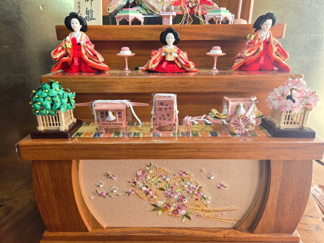 【一点限り】雛人形 収納飾り　3段 　D37