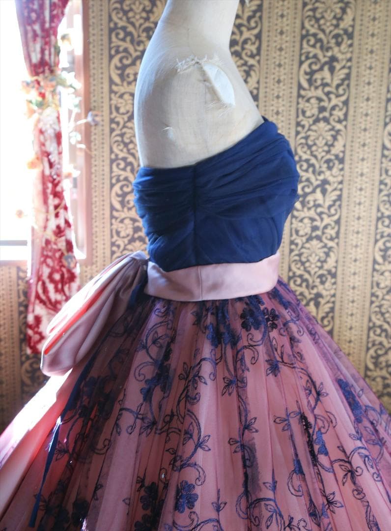 569グレースコンチネンタル高級ウエディングドレス7号9号11号紺カラードレス