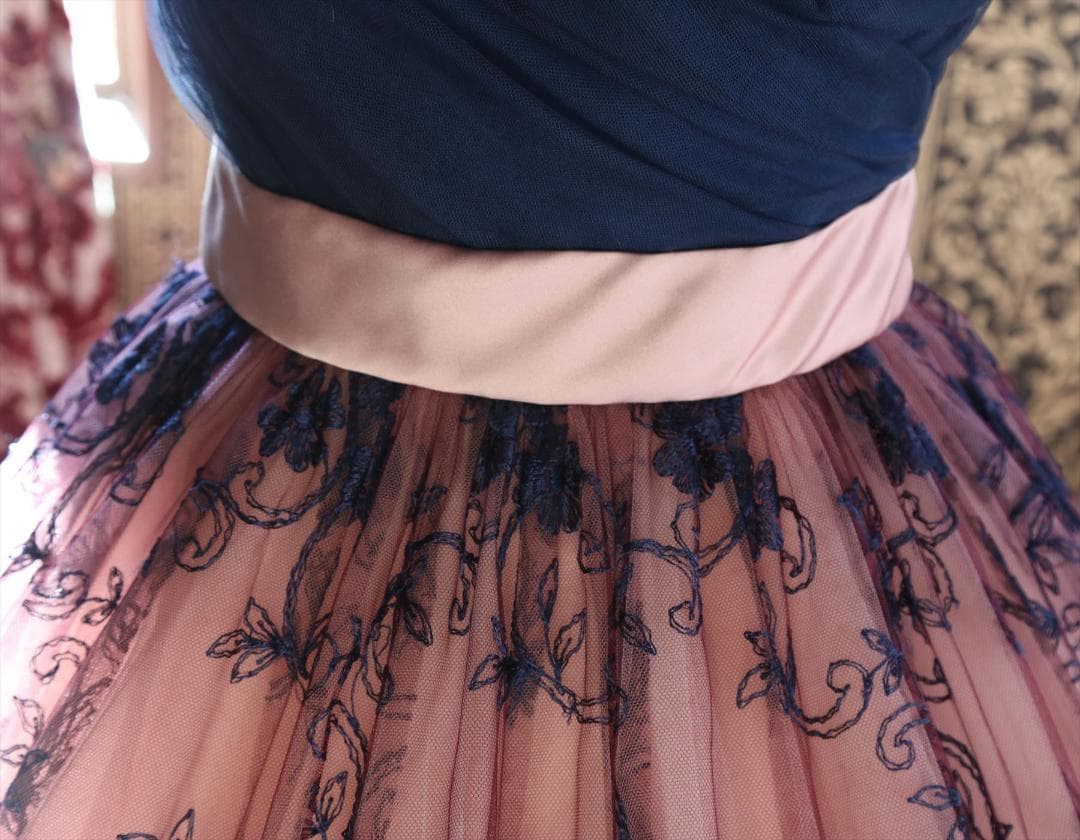 569グレースコンチネンタル高級ウエディングドレス7号9号11号紺カラードレス