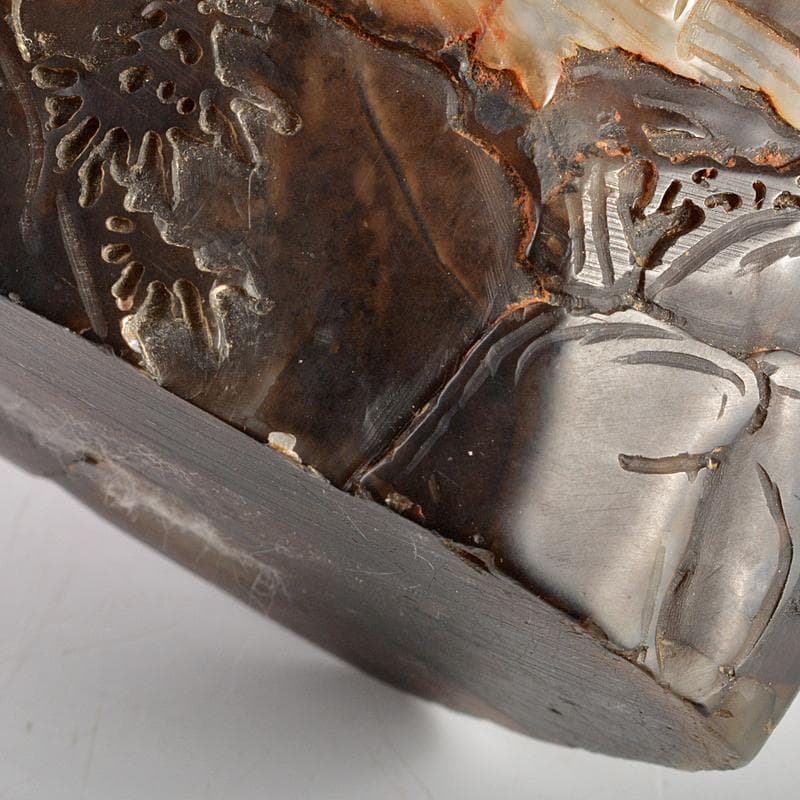 中国 玉石彫刻 山水人物刻 置物 合わせ箱 M R5746