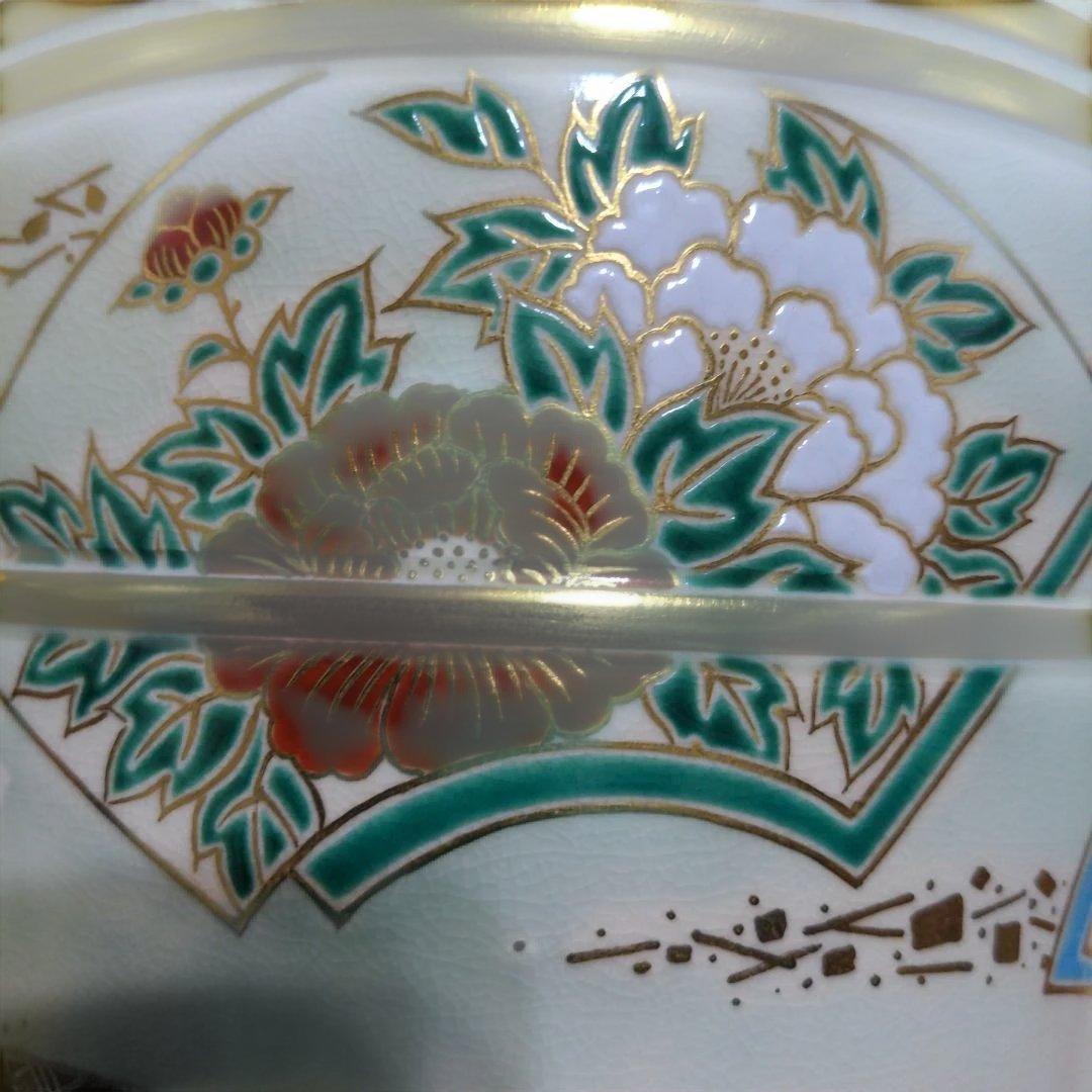 ま*ん様 京焼 清水焼 中村秋峰造 仁清扇絵草花絵 水指 - メルカリ