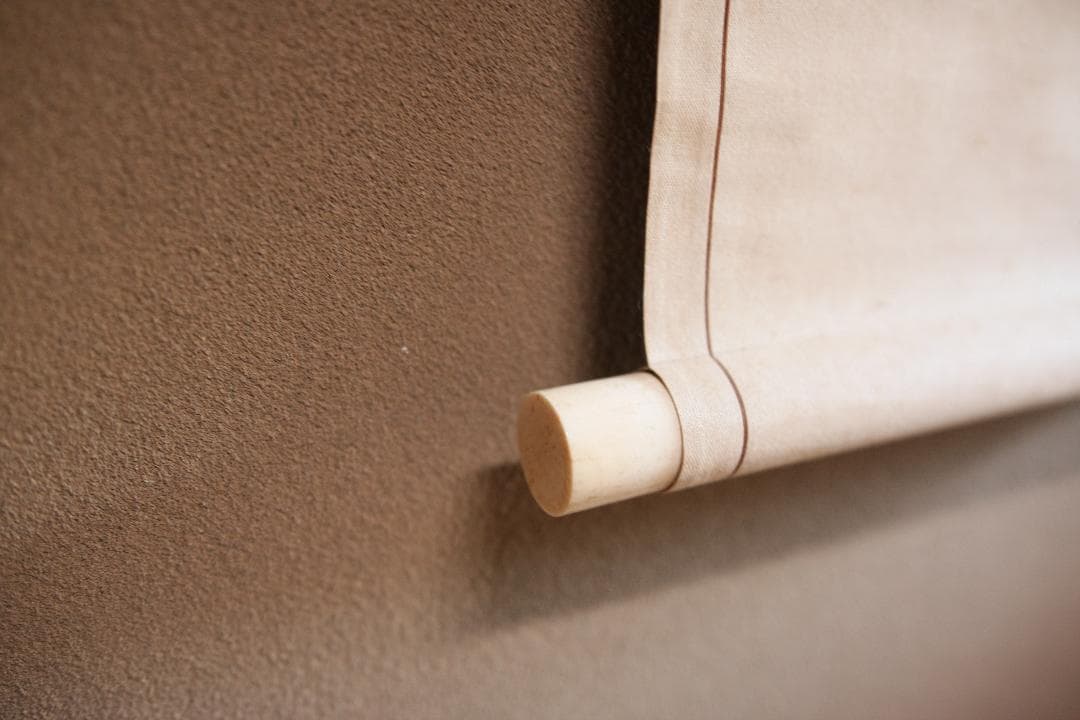 夏山水と船の図　　在銘刻印あり　水墨画　掛け軸