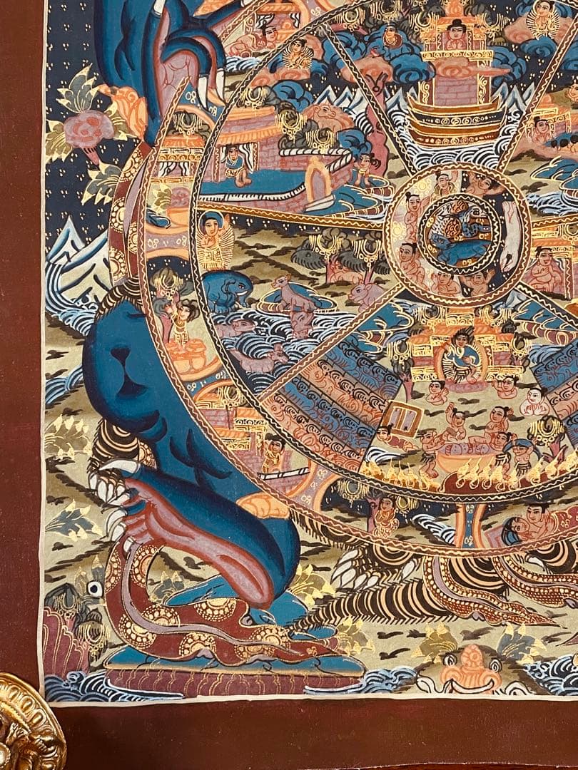 チベット密教 手描き曼荼羅（マンダラ）タンカ【新品・一点物】肉筆画 D2