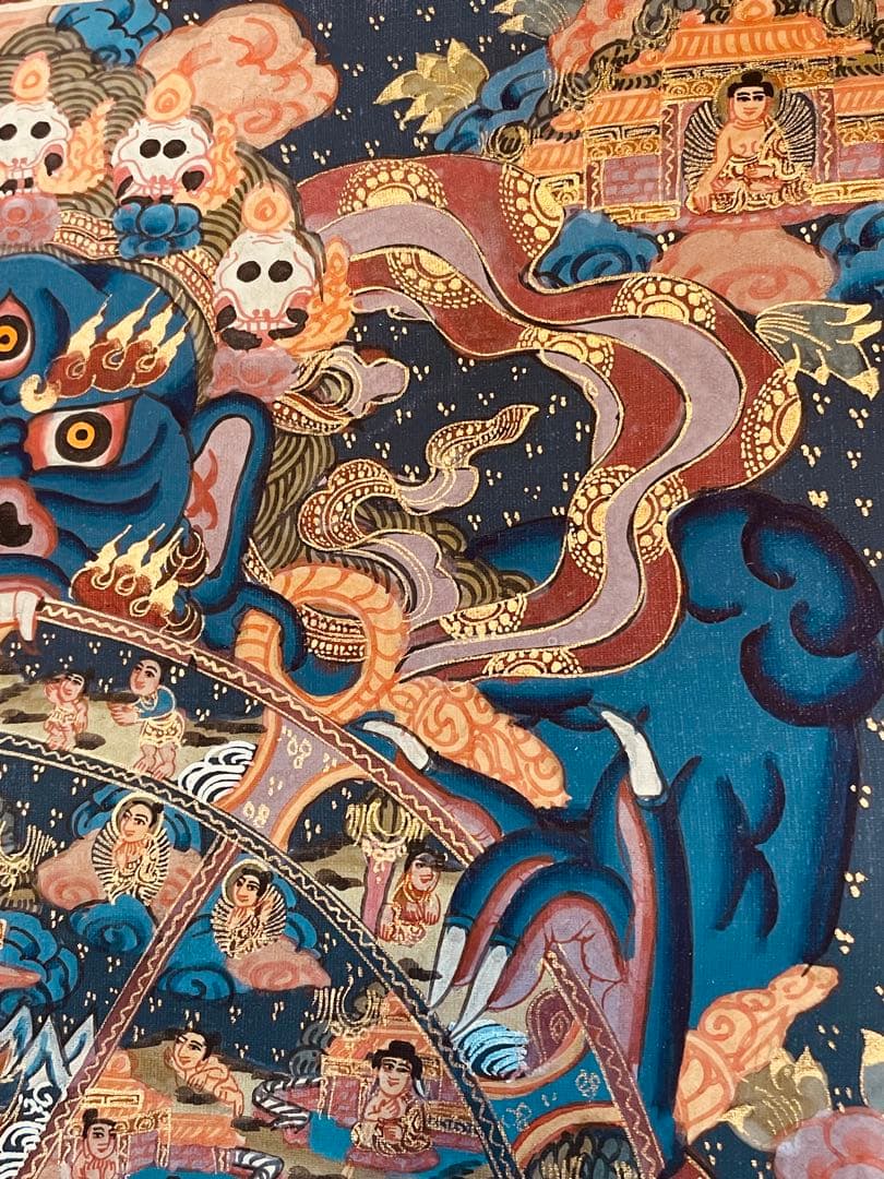 チベット密教 手描き曼荼羅（マンダラ）タンカ【新品・一点物】肉筆画 D2