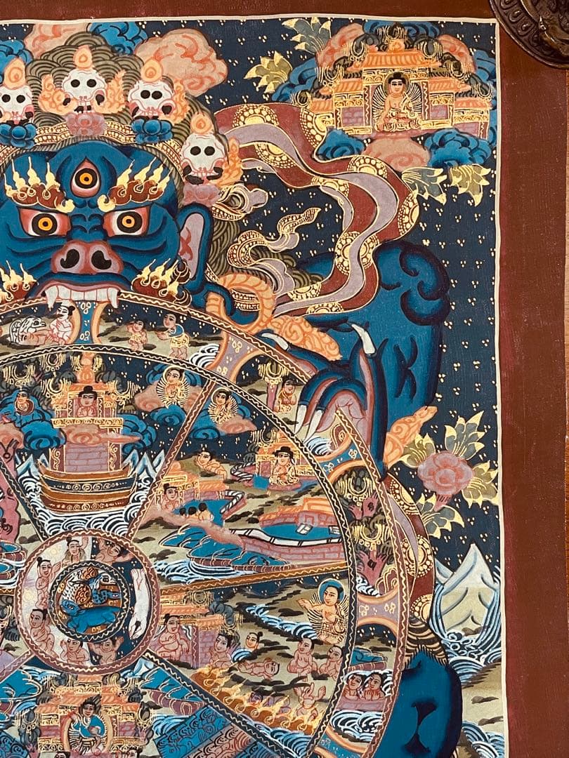 チベット密教 手描き曼荼羅（マンダラ）タンカ【新品・一点物】肉筆画 D2