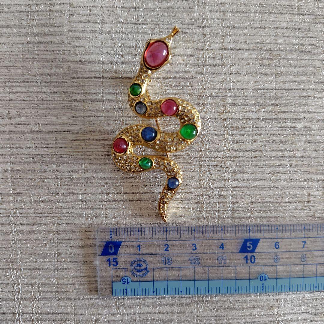クリスチャン・ディオール Christian Dior ブローチ スネーク 蛇