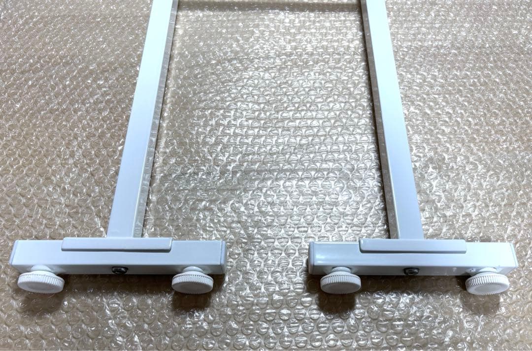 川口工器 ラダーランドリーラック ホワイト 棚3段 ミドル 200〜250cm