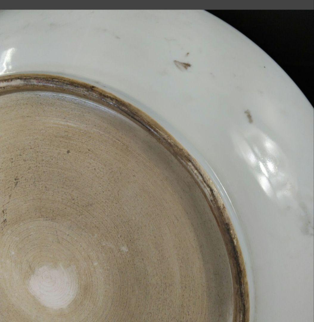 中国 清代 景徳鎮 粉彩 花鳥図 大飾皿 55センチ 柘榴