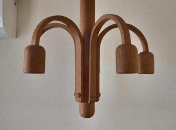 ☆最高級チーク材5灯 Domus Candela 70年代 ドムス シャンデリア