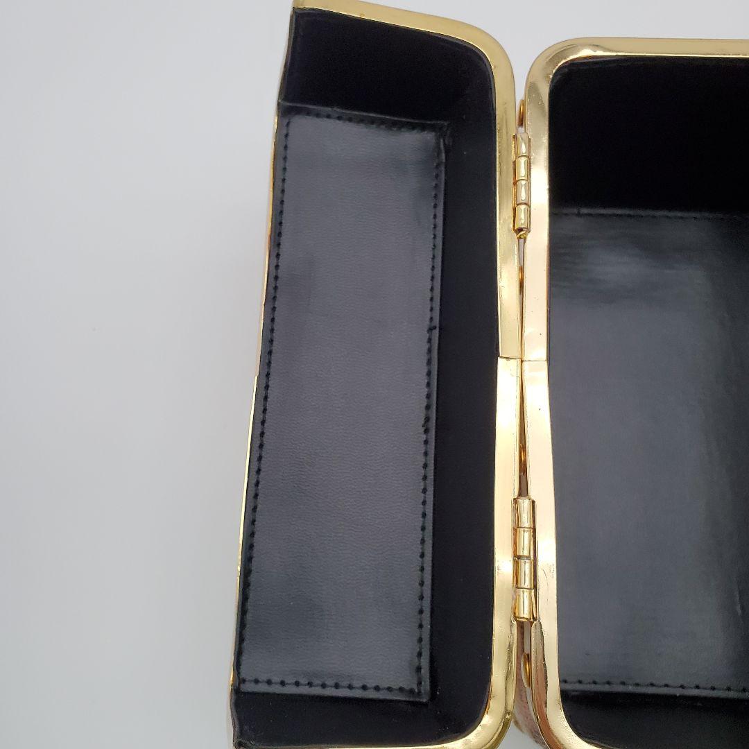 美品 ヴィンテージ調 タペストリー トランクバッグ バニティ 織物 ゴールド金具