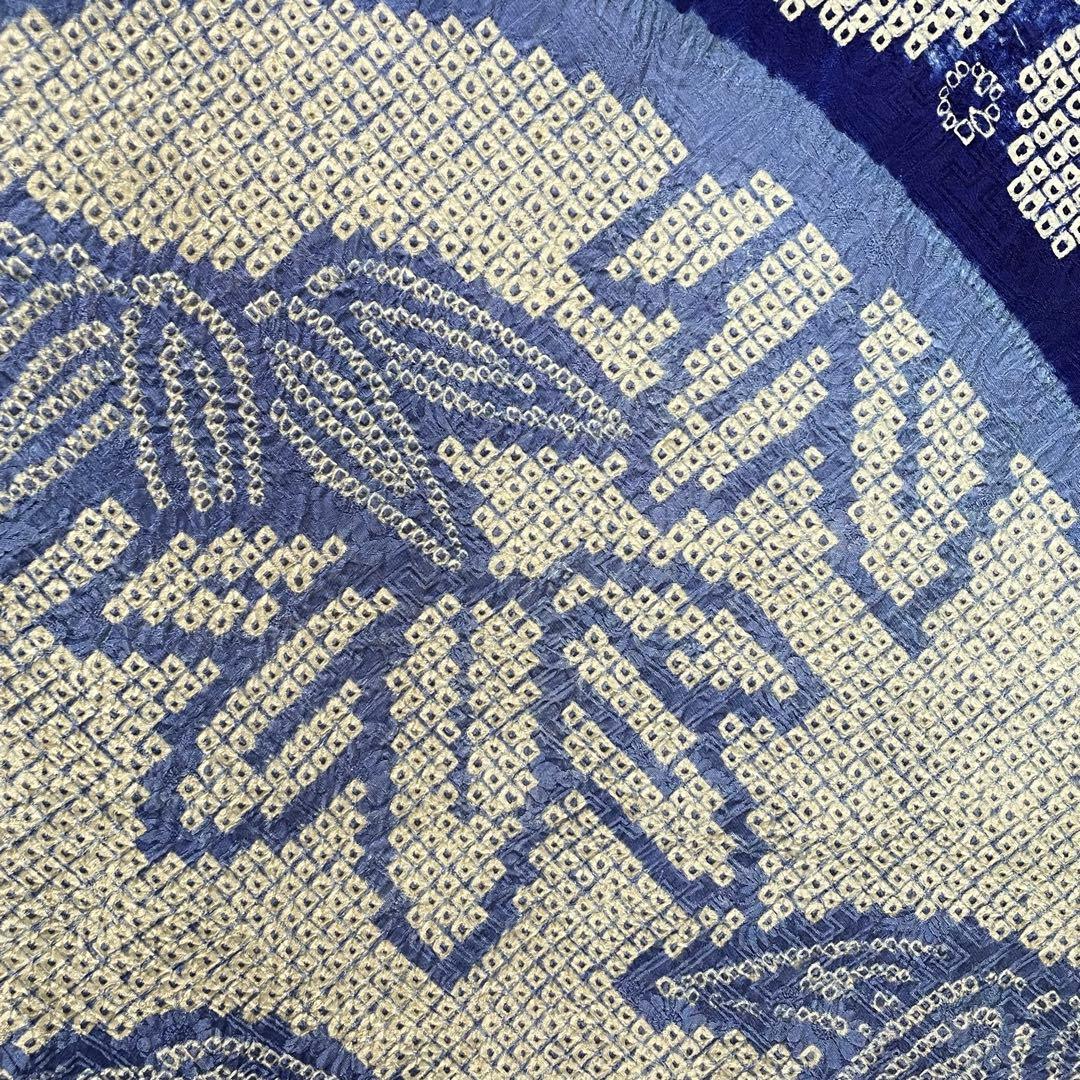 D789 振袖 総絞り 金駒刺繍 正絹 着物 袷