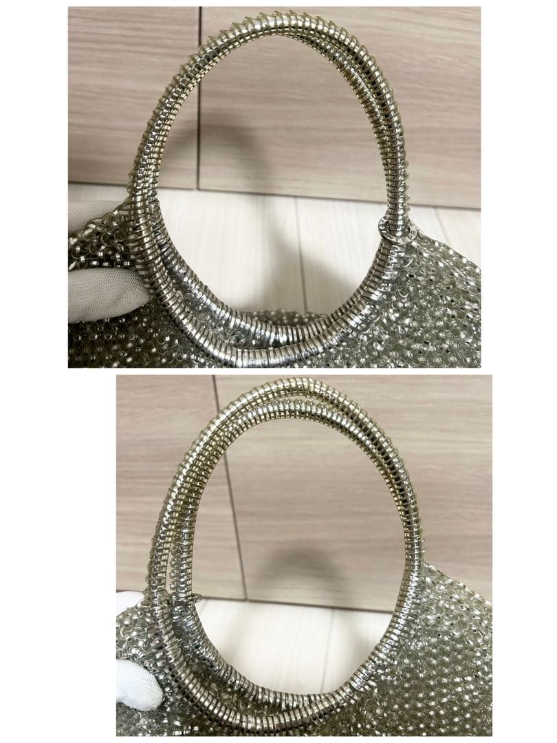 【美品】アンテプリマ ワイヤーバッグ シルバー ラウンド 横型