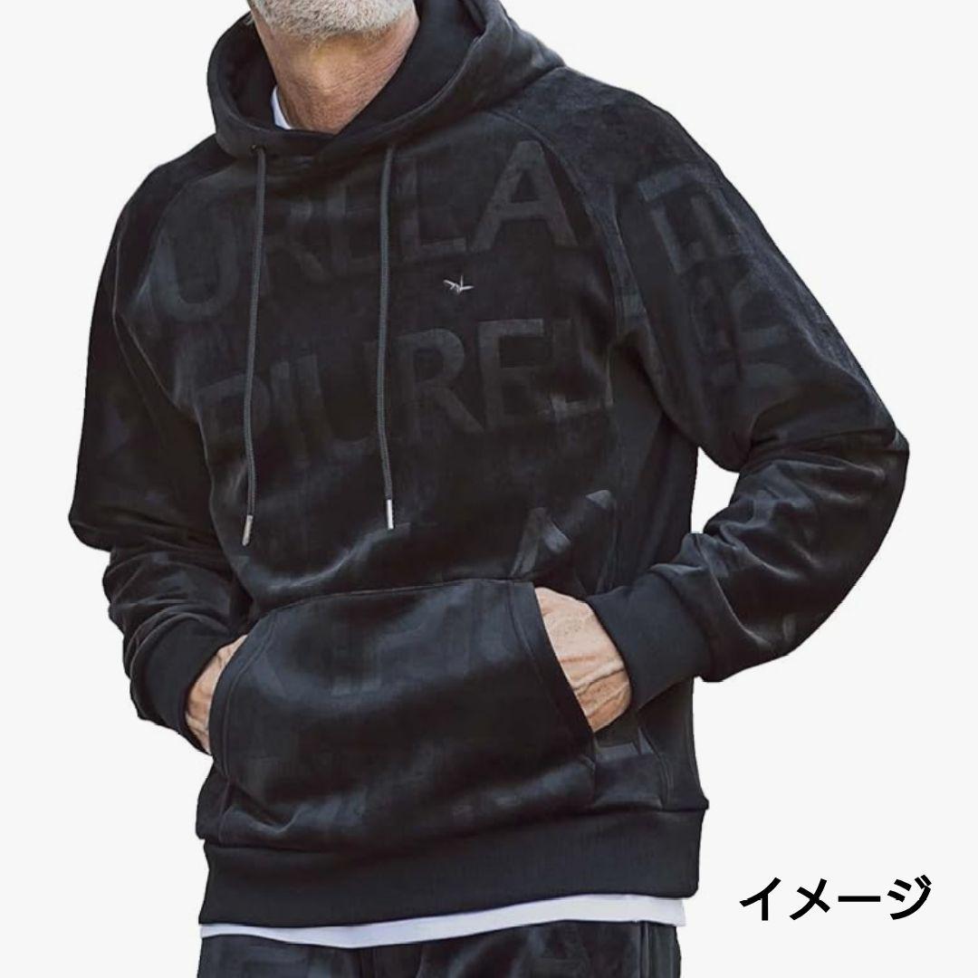 ウノピゥウノウグァーレトレ リラックス エンボスロゴ ベロア パーカー XXL