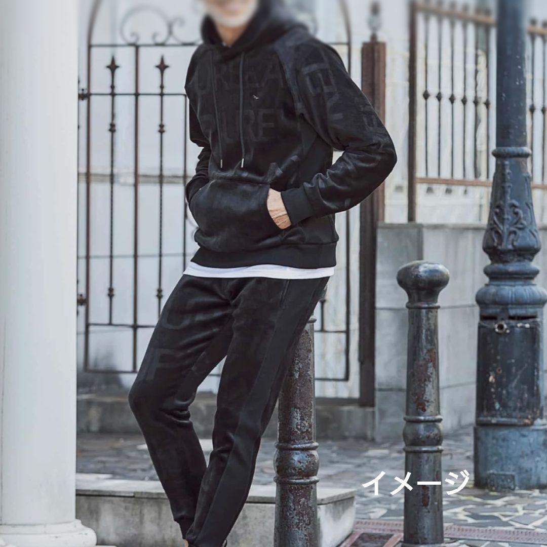 ウノピゥウノウグァーレトレ リラックス エンボスロゴ ベロア パーカー XXL