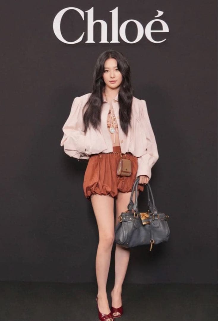 クロエ パディントン ハンドバッグ レザー　ダークグレー