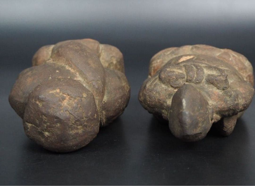 送料無料 江戸時代 焼き物 大黒様恵比寿様 高12cm