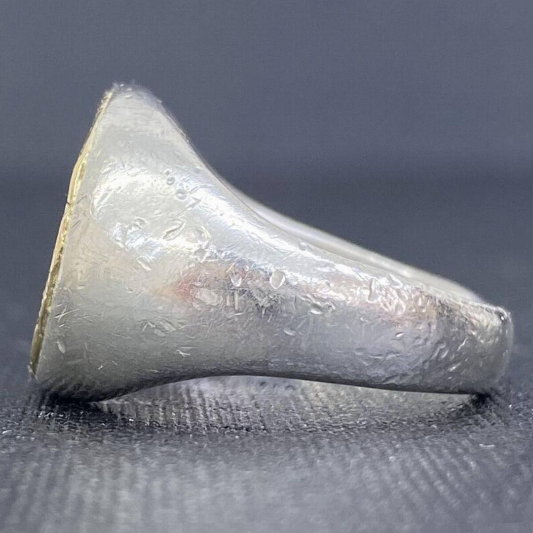 GIGI K18 アンティーク ローマン シルバーシグネットリング 17号