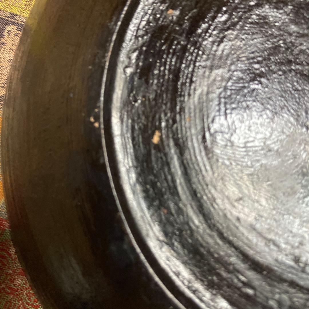 時代 根来塗 盆 5点 民芸（根来 伊万里） 15×2.5cm 木箱入り