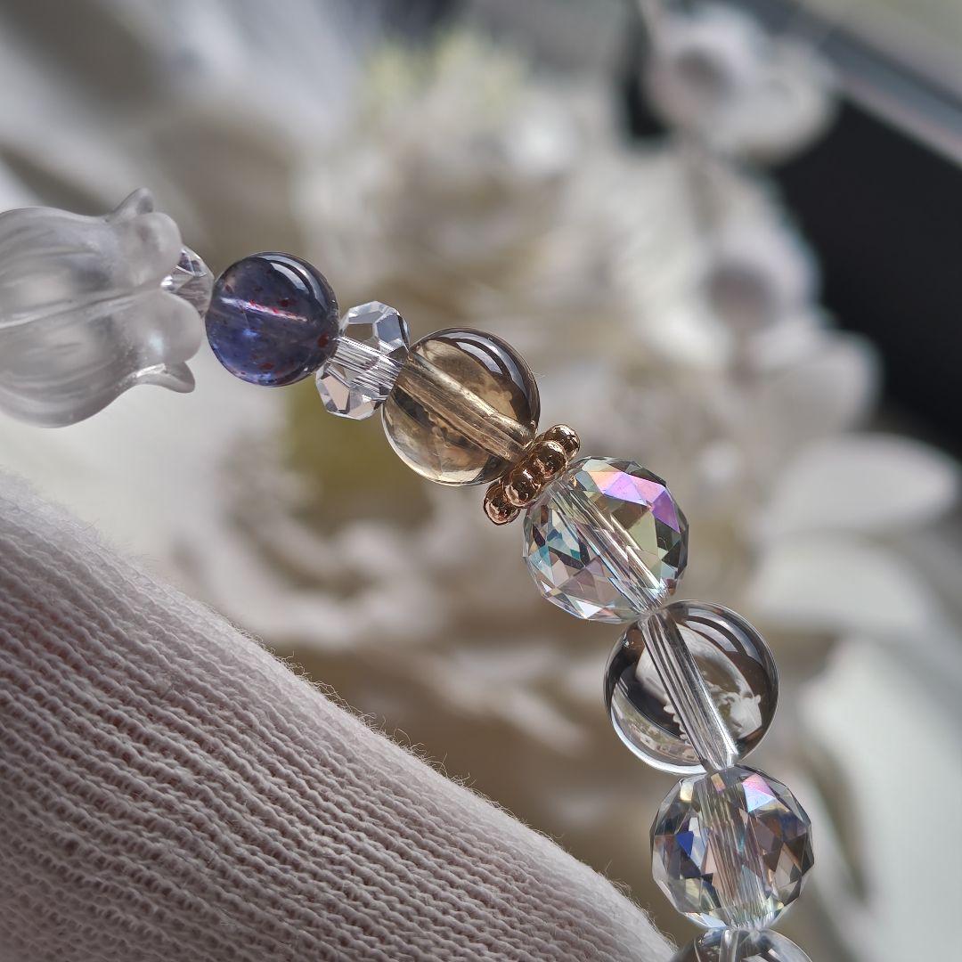 みゆ様♡専用です♡新作♡水ブレス✩宝石質アイオライト♡オーソクレース、グリーンア