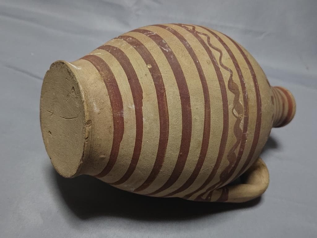 コレクター収集品 南米 プレ インカ文化 釉陶 双耳 水注