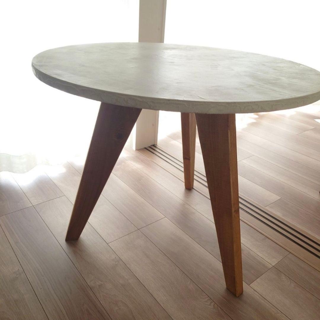 使用期間3ヶ月！ラウンドテーブル　 ホワイト系 ライトグレー　円形｜丸テーブル