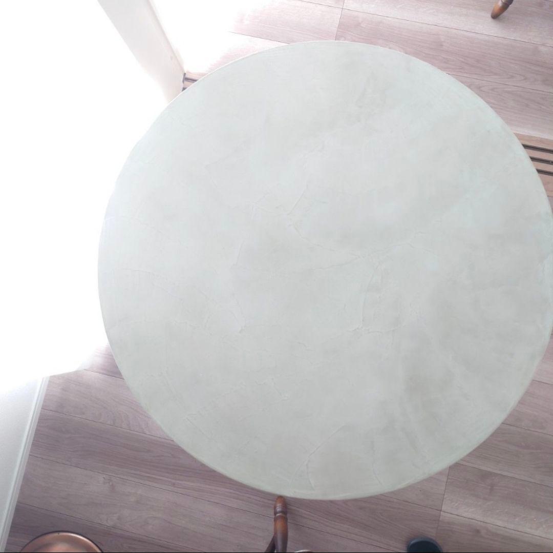 使用期間3ヶ月！ラウンドテーブル　 ホワイト系 ライトグレー　円形｜丸テーブル