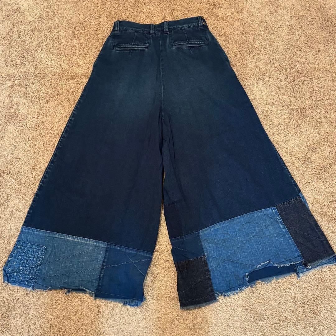 kapital デニムパッチワークガウチョパンツ