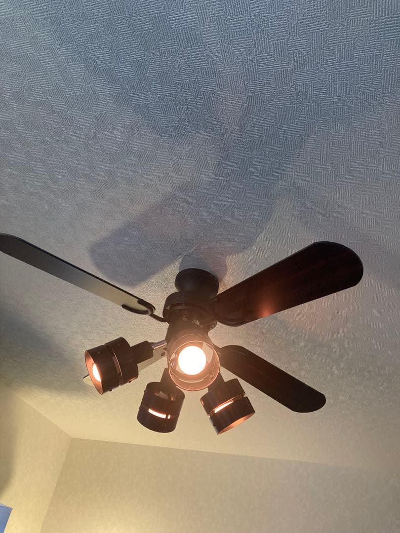 リコメン堂 シーリングファンライト E26 4灯 ブラウン