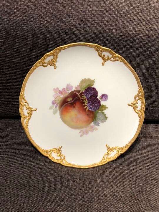 KPM Berlin】美品 ドイツ 希少 金盛 金彩 飾皿 フルーツ 絵皿 ⑨